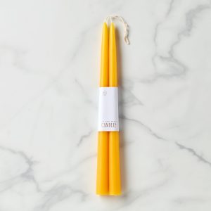 Dipped Saffron12 Taper Candle. Set of 2