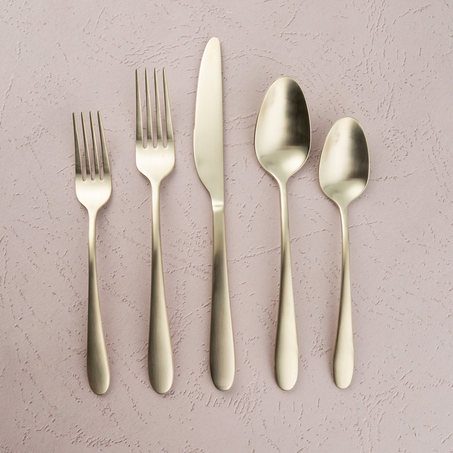 Poet Champagne Satin 20-Piece Flatware Set - Image 2