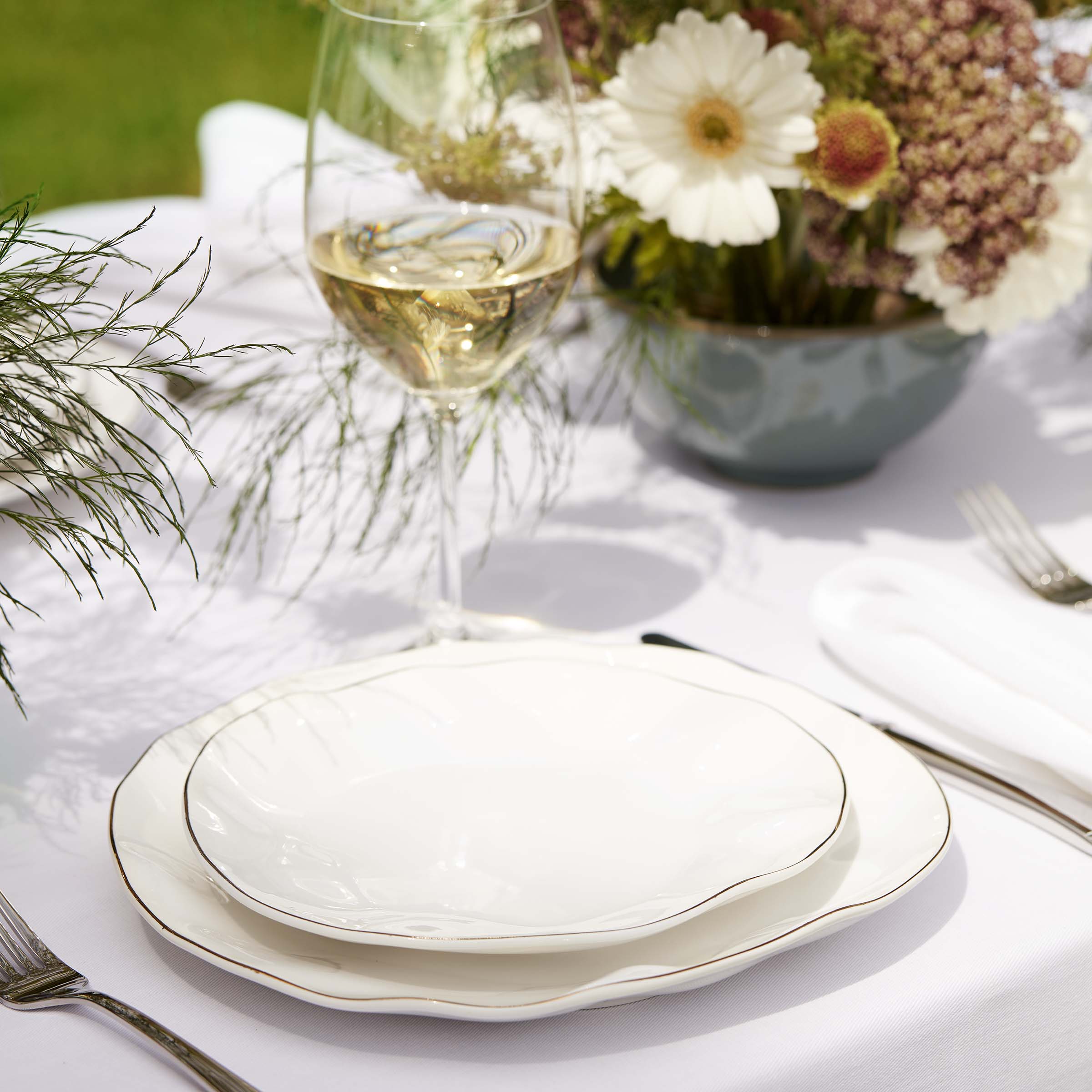 Blue Bay White 12-Piece Dinnerware Set - Image 2