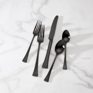 Portola Black Satin 20-Piece Flatware Set